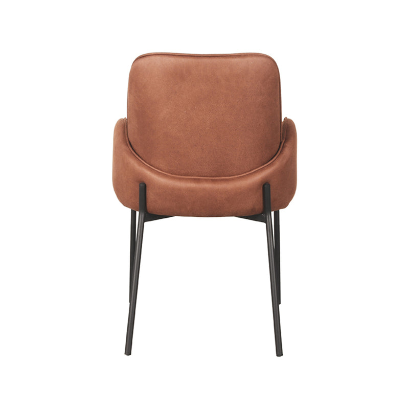 Eetkamerstoel Jari Cognac Microvezel 55x60x86 cm-Eetkamerstoelen-LABEL51