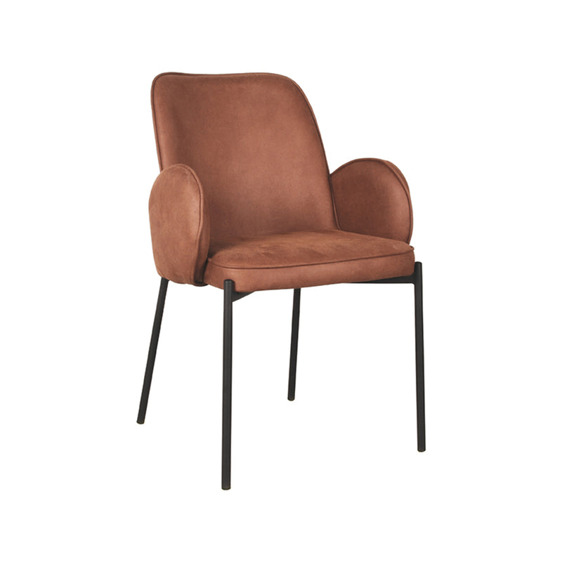 Eetkamerstoel Jari Cognac Microvezel 55x60x86 cm-Eetkamerstoelen-LABEL51