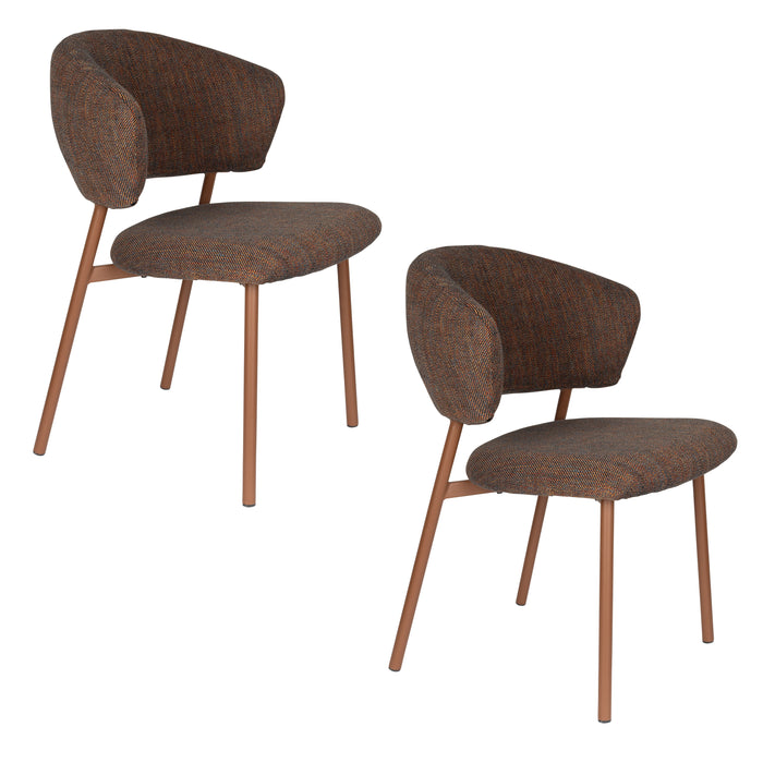 Eetkamerstoel Jasmine Donker Polyester Multi color 63x50 cm-Eetkamerstoelen-Creating Home