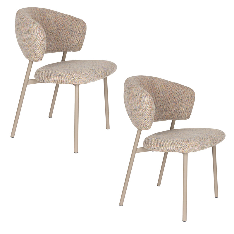 Eetkamerstoel Jasmine Light Polyester Multi color 63x50 cm-Eetkamerstoelen-Creating Home