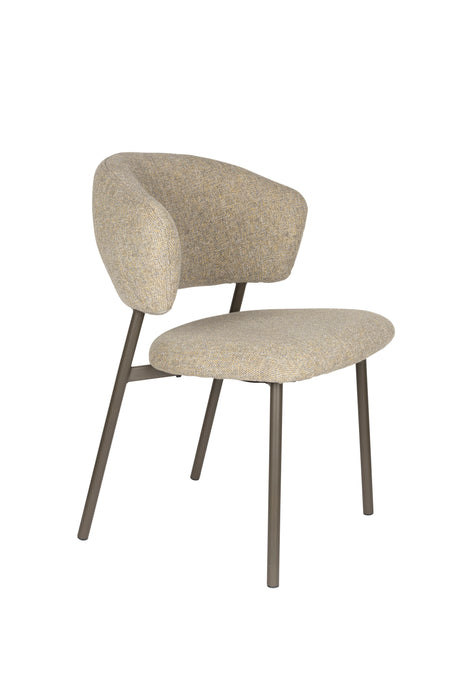 Eetkamerstoel Jasmine Polyester Groen 63x50 cm-Eetkamerstoelen-White Label Living