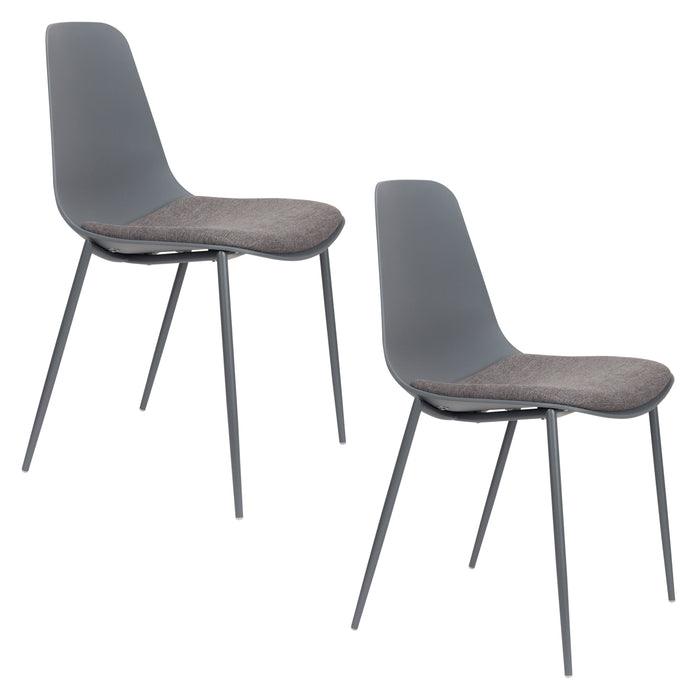 Eetkamerstoel Jeffrey Polypropyleen Grijs 48.5x49 cm-Fauteuils-Creating Home