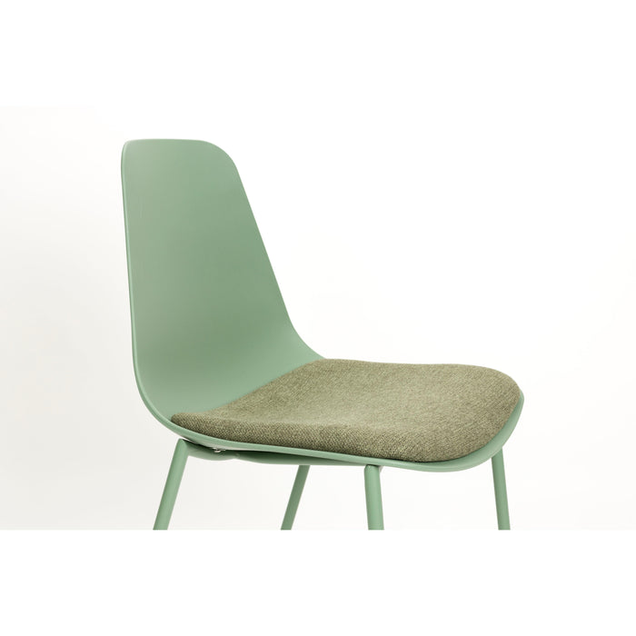 Eetkamerstoel Jeffrey Polypropyleen Groen 48.5x49 cm-Eetkamerstoelen-Creating Home