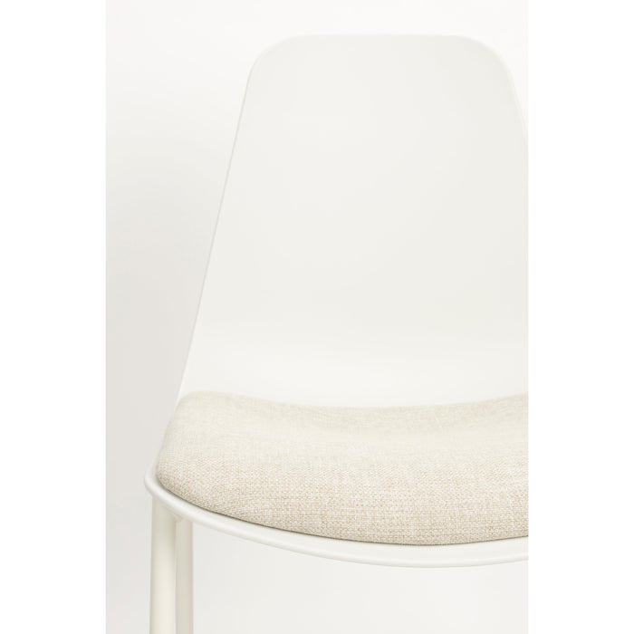 Eetkamerstoel Jeffrey Polypropyleen Wit 48.5x49 cm-Eetkamerstoelen-Creating Home