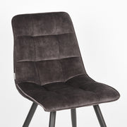 Eetkamerstoel Jelt Antraciet Velours 45x56x84 cm-Eetkamerstoelen-LABEL51