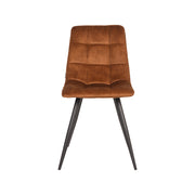 Eetkamerstoel Jelt Oker Velours Zwart Metalen Frame 45x56x84 cm-Eetkamerstoelen-LABEL51