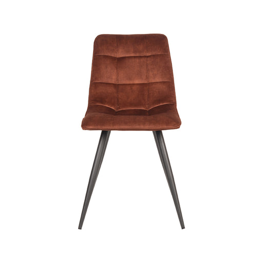 Eetkamerstoel Jelt Rust Velours Zwart Metalen Frame 45x56x84 cm-Eetkamerstoelen-LABEL51