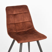 Eetkamerstoel Jelt Rust Velours Zwart Metalen Frame 45x56x84 cm-Eetkamerstoelen-LABEL51