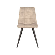 Eetkamerstoel Jelt Zand Velours Zwart Metalen Frame 45x56x84 cm-Eetkamerstoelen-LABEL51