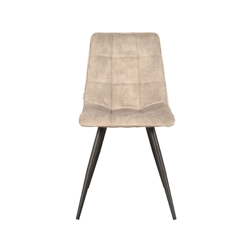 Eetkamerstoel Jelt Zand Velours Zwart Metalen Frame 45x56x84 cm-Eetkamerstoelen-LABEL51