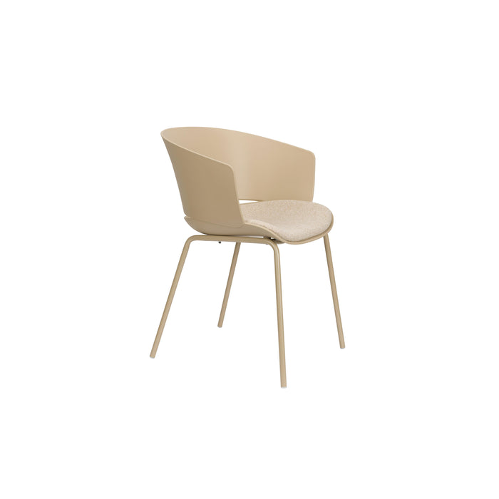 Eetkamerstoel Jessica Polyester Beige 54.5x59 cm-Eetkamerstoelen-Creating Home