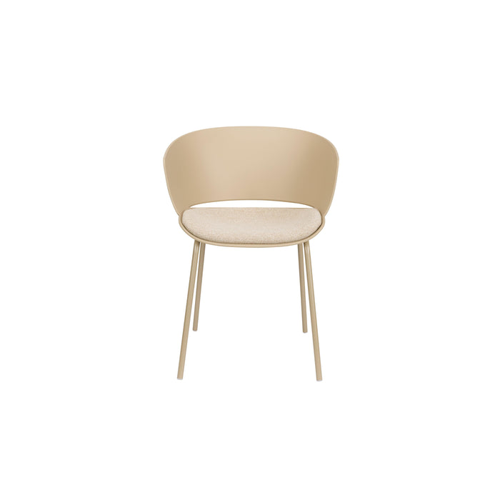 Eetkamerstoel Jessica Polyester Beige 54.5x59 cm-Eetkamerstoelen-Creating Home