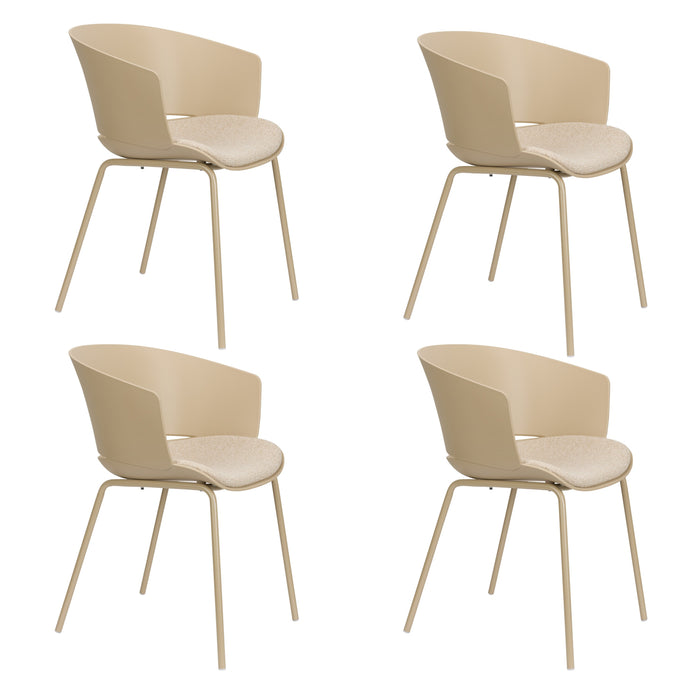 Eetkamerstoel Jessica Polyester Beige 54.5x59 cm