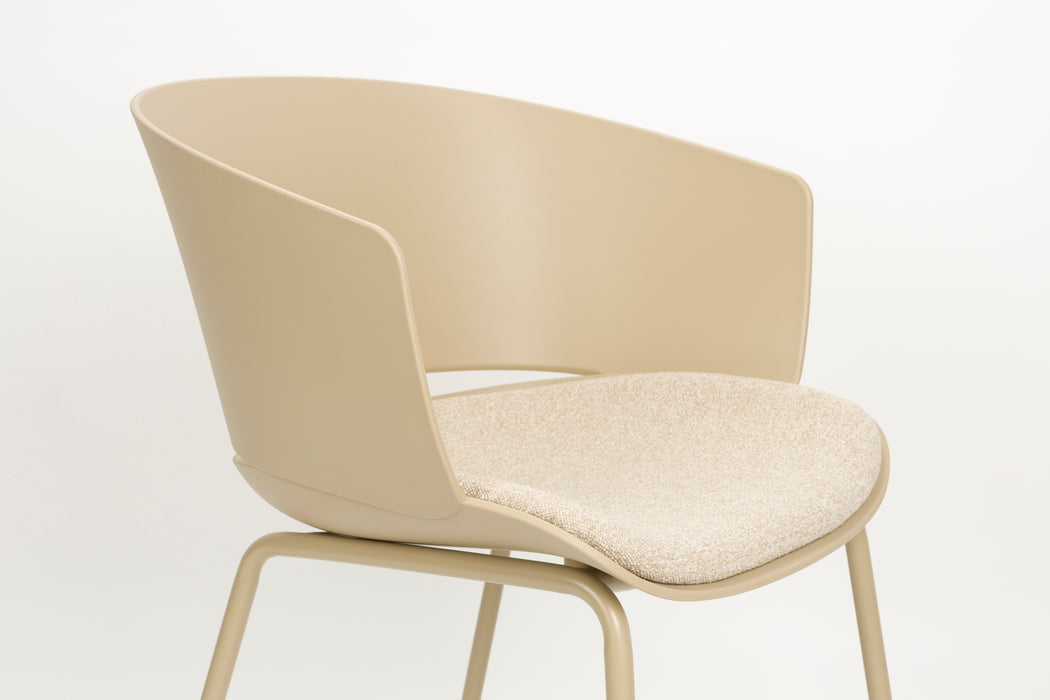 Eetkamerstoel Jessica Polyester Beige 54.5x59 cm-Eetkamerstoelen-Creating Home