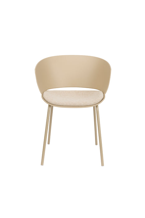 Eetkamerstoel Jessica Polyester Beige 54.5x59 cm-Eetkamerstoelen-Creating Home