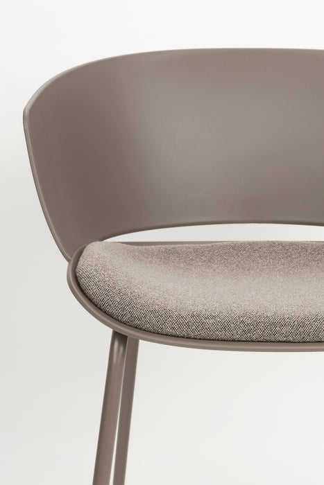 Eetkamerstoel Jessica Polyester Grijs 54.5x59 cm-Eetkamerstoelen-Creating Home