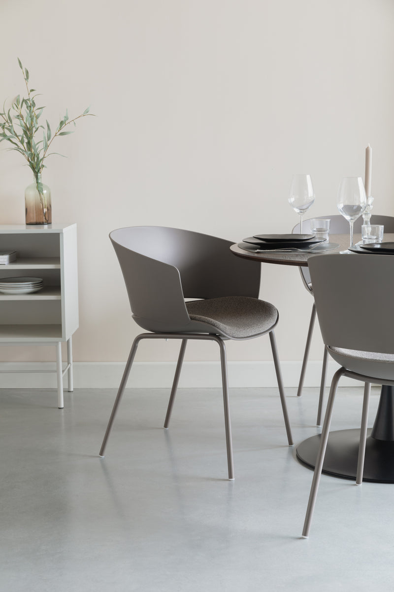 Eetkamerstoel Jessica Polyester Grijs 54.5x59 cm-Eetkamerstoelen-Creating Home