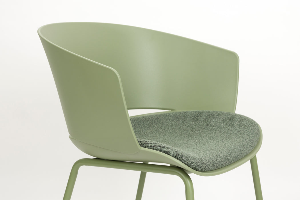 Eetkamerstoel Jessica Polyester Groen 54.5x59 cm-Eetkamerstoelen-Creating Home