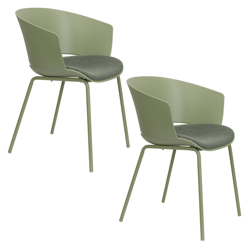Eetkamerstoel Jessica Polyester Groen 54.5x59 cm-Eetkamerstoelen-Creating Home