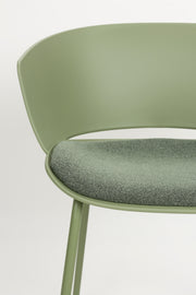 Eetkamerstoel Jessica Polyester Groen 54.5x59 cm-Eetkamerstoelen-Creating Home