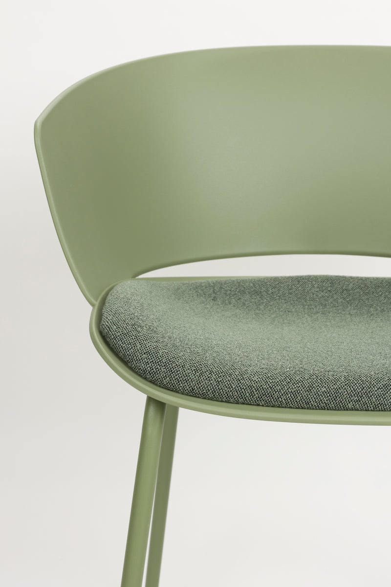 Eetkamerstoel Jessica Polyester Groen 54.5x59 cm-Eetkamerstoelen-Creating Home