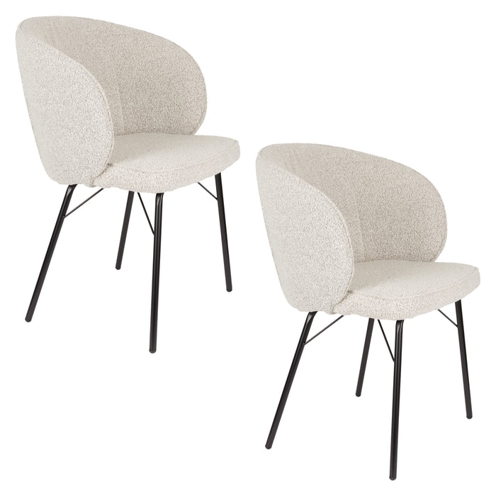 Eetkamerstoel Joa Polyester Beige 60x59.5 cm