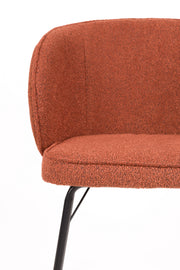 Eetkamerstoel Joa Polyester Terracotta 60x59.5 cm-Eetkamerstoelen-Creating Home
