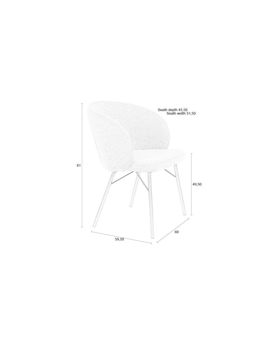 Eetkamerstoel Joa Polyester Terracotta 60x59.5 cm-Fauteuils-Creating Home