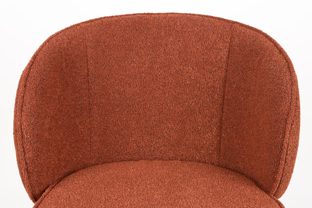 Eetkamerstoel Joa Polyester Terracotta 60x59.5 cm-Fauteuils-Creating Home