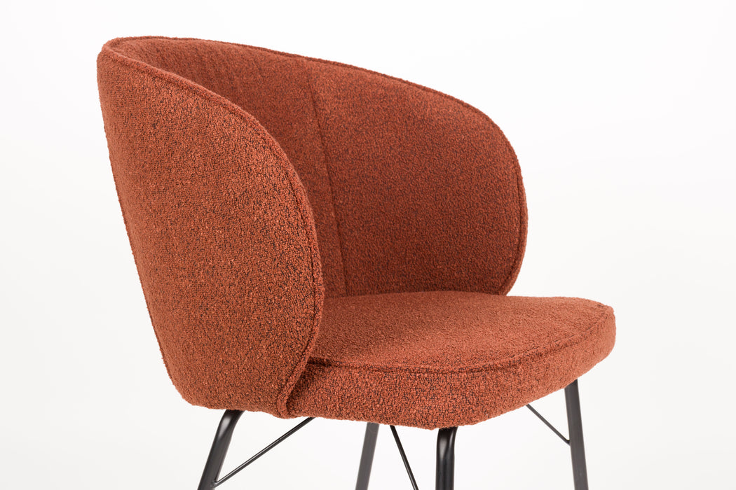 Eetkamerstoel Joa Polyester Terracotta 60x59.5 cm-Fauteuils-Creating Home