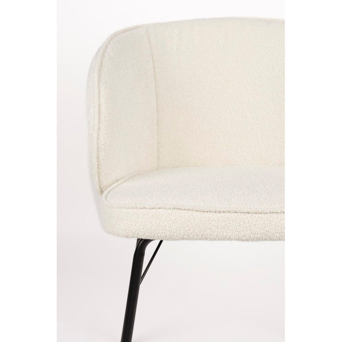 Eetkamerstoel Joa Polyester Wit 60x59.5 cm-Eetkamerstoelen-Creating Home