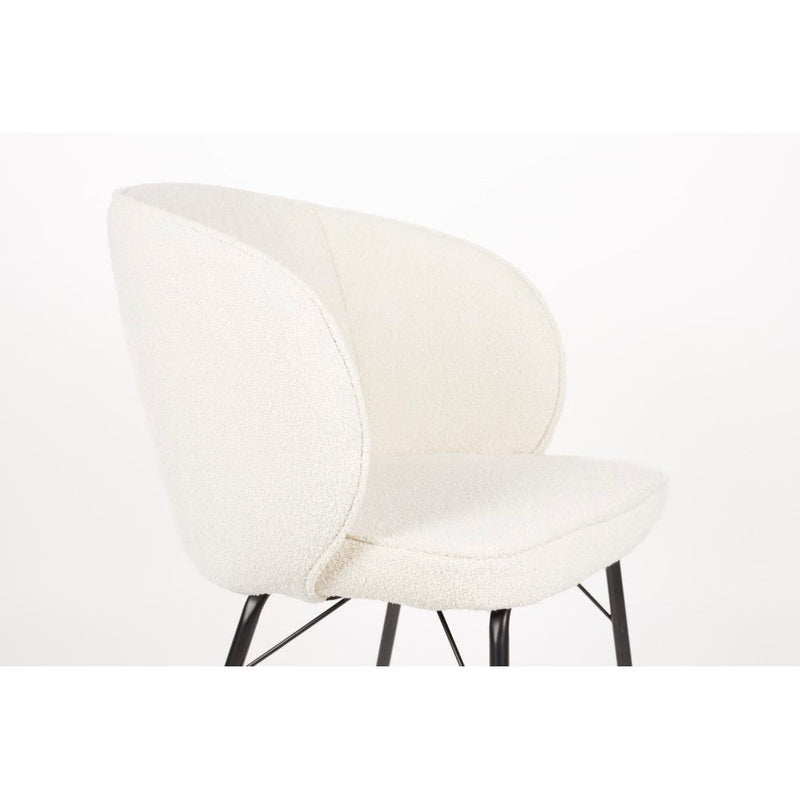 Eetkamerstoel Joa Polyester Wit 60x59.5 cm-Eetkamerstoelen-Creating Home