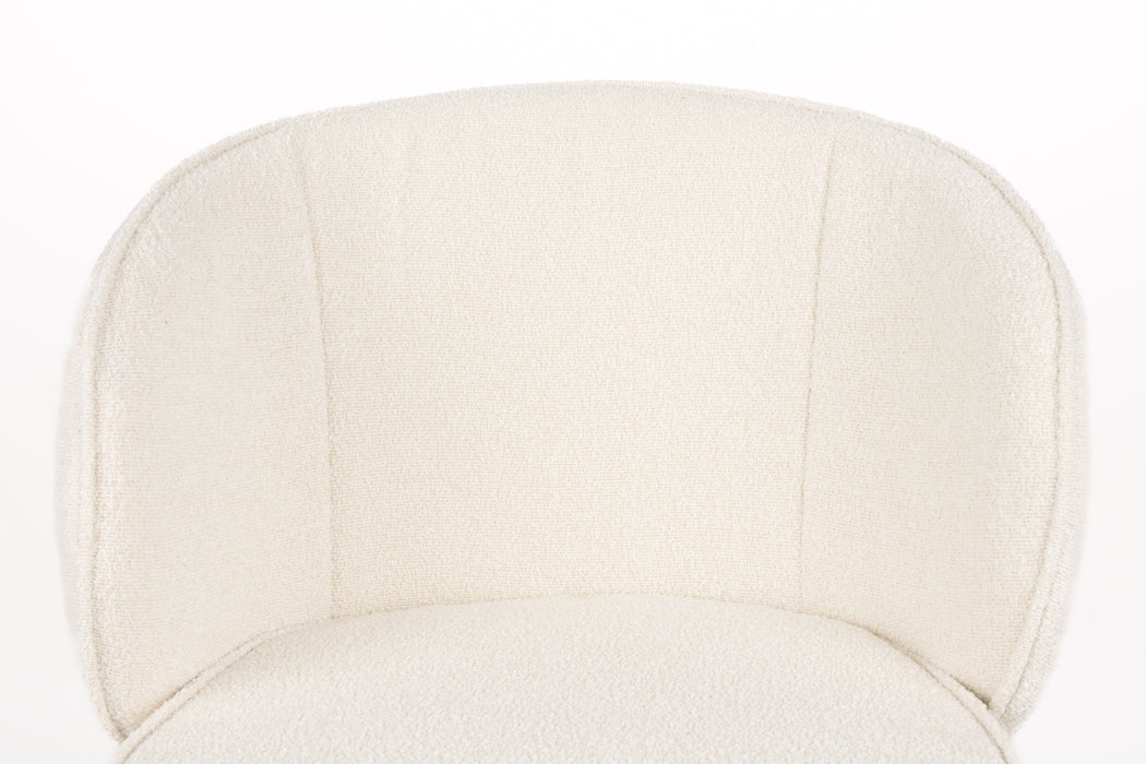 Eetkamerstoel Joa Polyester Wit 60x59.5 cm-Eetkamerstoelen-Creating Home