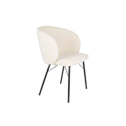 Eetkamerstoel Joa Polyester Wit 60x59.5 cm-Eetkamerstoelen-Creating Home