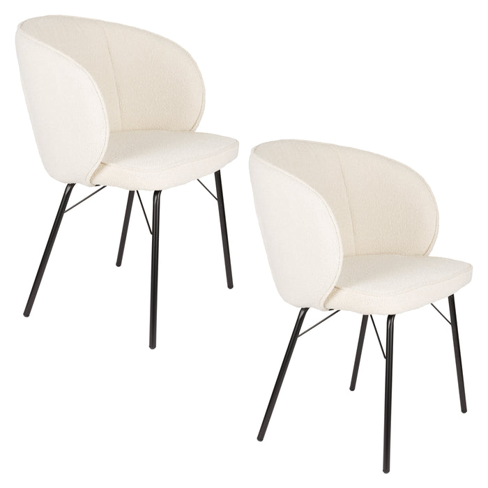 Eetkamerstoel Joa Polyester Wit 60x59.5 cm-Fauteuils-Creating Home