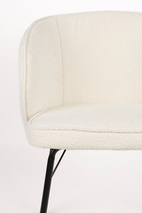 Eetkamerstoel Joa Polyester Wit 60x59.5 cm-Fauteuils-Creating Home