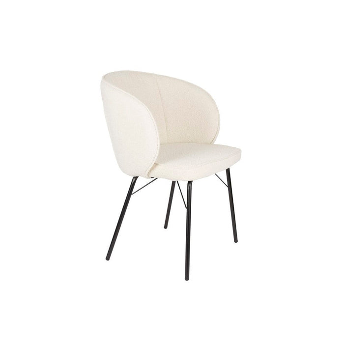 Eetkamerstoel Joa Polyester Wit 60x59.5 cm-Fauteuils-Creating Home