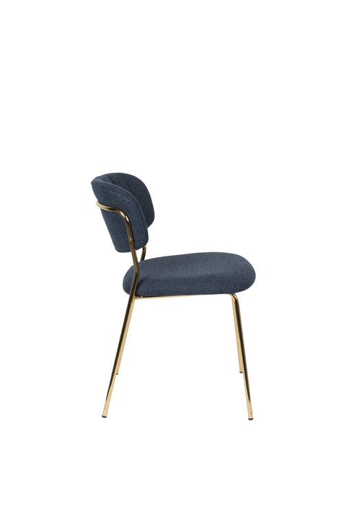 Eetkamerstoel Jolien Goud/dark Nylon en polyester Blauw 56x48 cm-Eetkamerstoelen-Creating Home