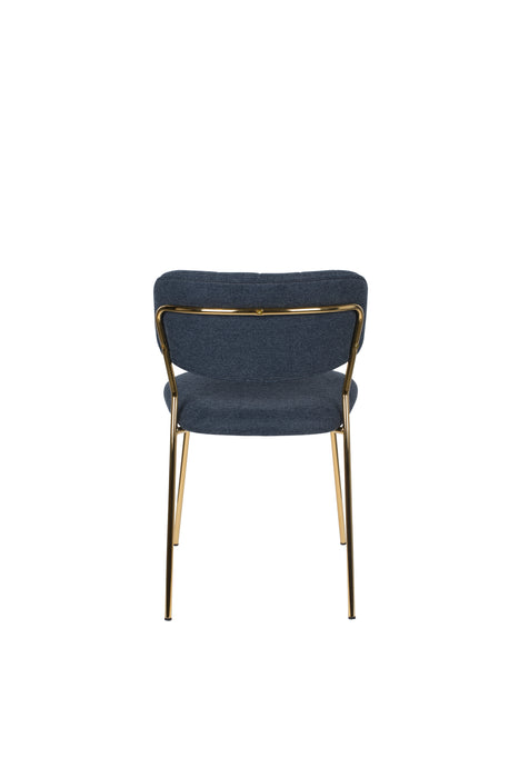 Eetkamerstoel Jolien Goud/dark Nylon en polyester Blauw 56x48 cm-Eetkamerstoelen-Creating Home