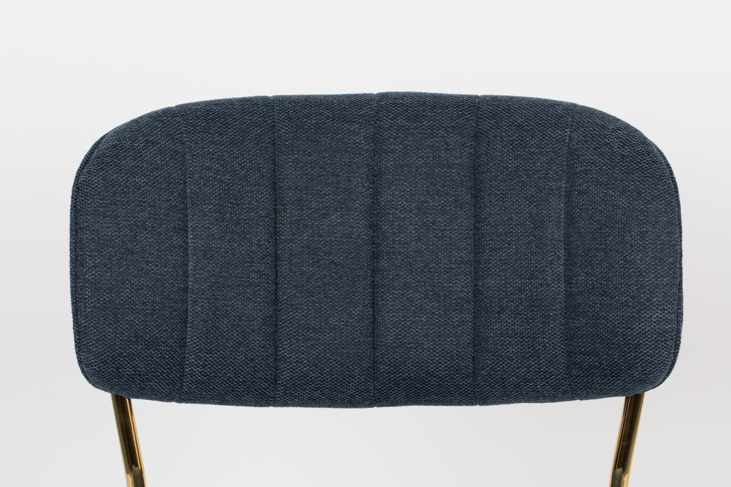Eetkamerstoel Jolien Goud/dark Nylon en polyester Blauw 56x48 cm-Eetkamerstoelen-Creating Home