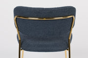 Eetkamerstoel Jolien Goud/dark Nylon en polyester Blauw 56x48 cm-Eetkamerstoelen-Creating Home