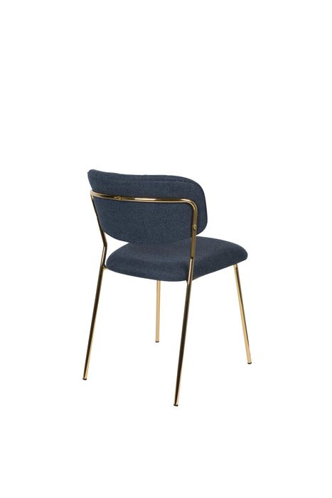 Eetkamerstoel Jolien Goud/dark Nylon en polyester Blauw 56x48 cm-Fauteuils-Creating Home