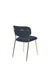 Eetkamerstoel Jolien Goud/dark Nylon en polyester Blauw 56x48 cm-Fauteuils-Creating Home