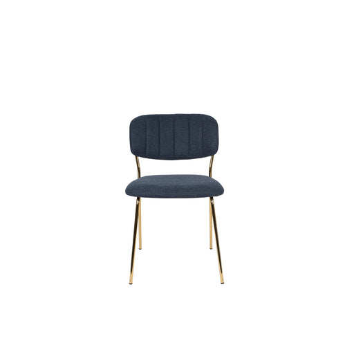 Eetkamerstoel Jolien Goud/dark Nylon en polyester Blauw 56x48 cm-Fauteuils-Creating Home