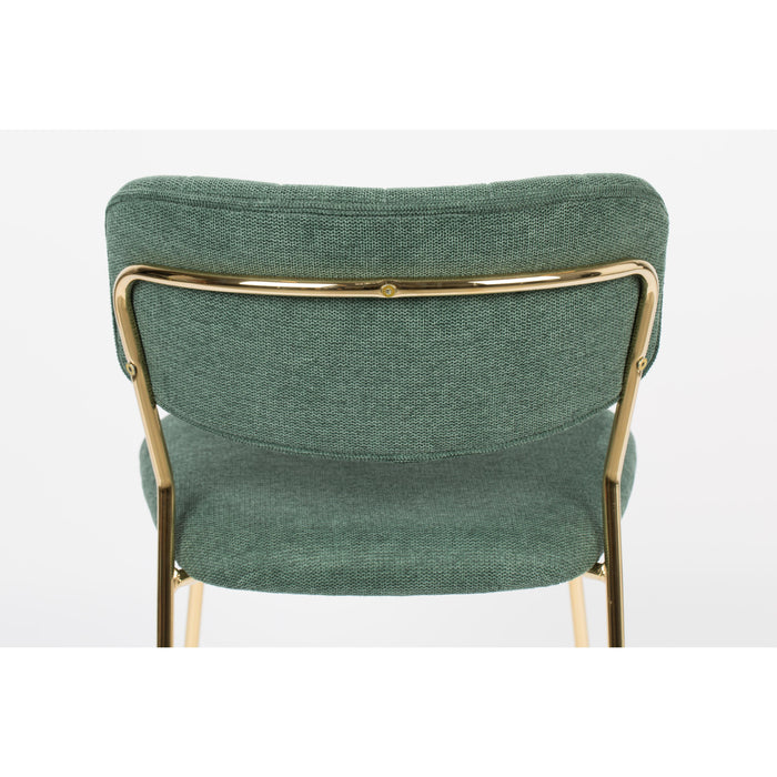Eetkamerstoel Jolien Goud/dark Nylon en polyester Groen 56x48 cm-Eetkamerstoelen-Creating Home