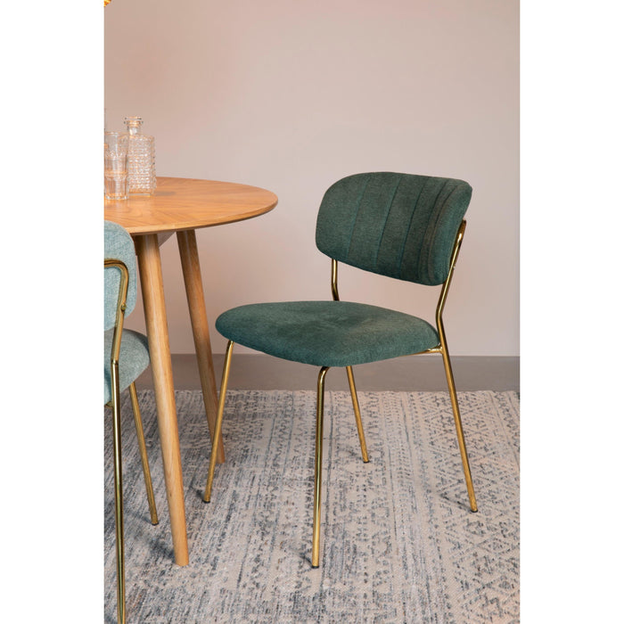 Eetkamerstoel Jolien Goud/dark Nylon en polyester Groen 56x48 cm
