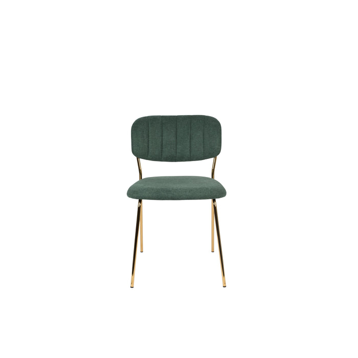 Eetkamerstoel Jolien Goud/dark Nylon en polyester Groen 56x48 cm-Eetkamerstoelen-Creating Home