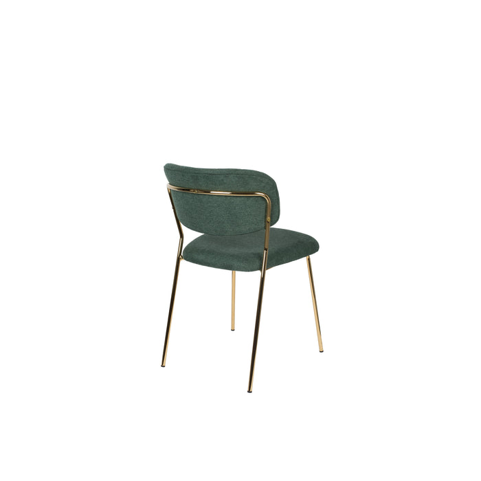Eetkamerstoel Jolien Goud/dark Nylon en polyester Groen 56x48 cm-Eetkamerstoelen-Creating Home