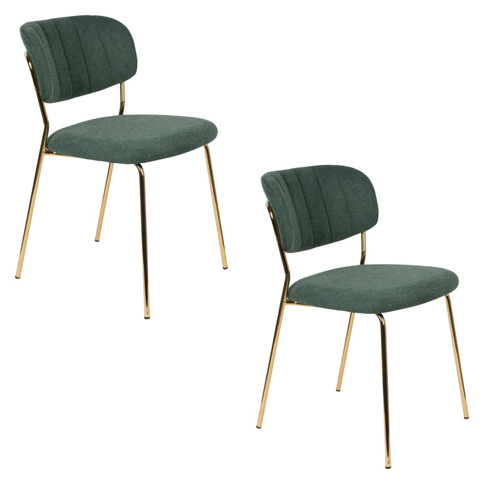 Eetkamerstoel Jolien Goud/dark Nylon en polyester Groen 56x48 cm