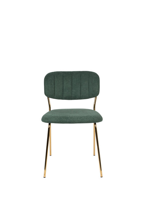 Eetkamerstoel Jolien Goud/dark Nylon en polyester Groen 56x48 cm-Eetkamerstoelen-Creating Home